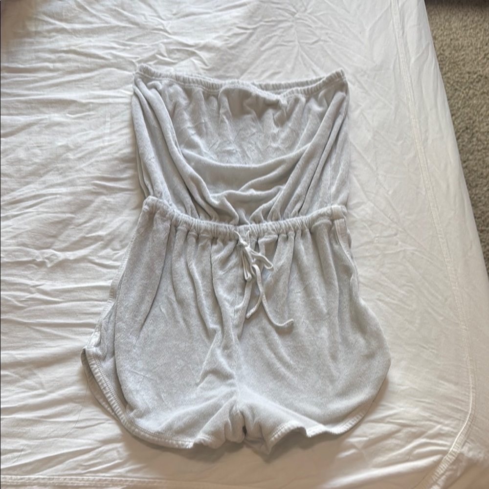 Topshop White Strapless swimsuit coverup